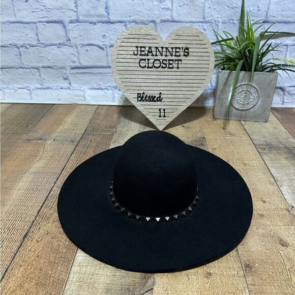 BROOKLYN HAT CO. BLACK WOOL STUDDED FLOPPY HAT main image 12